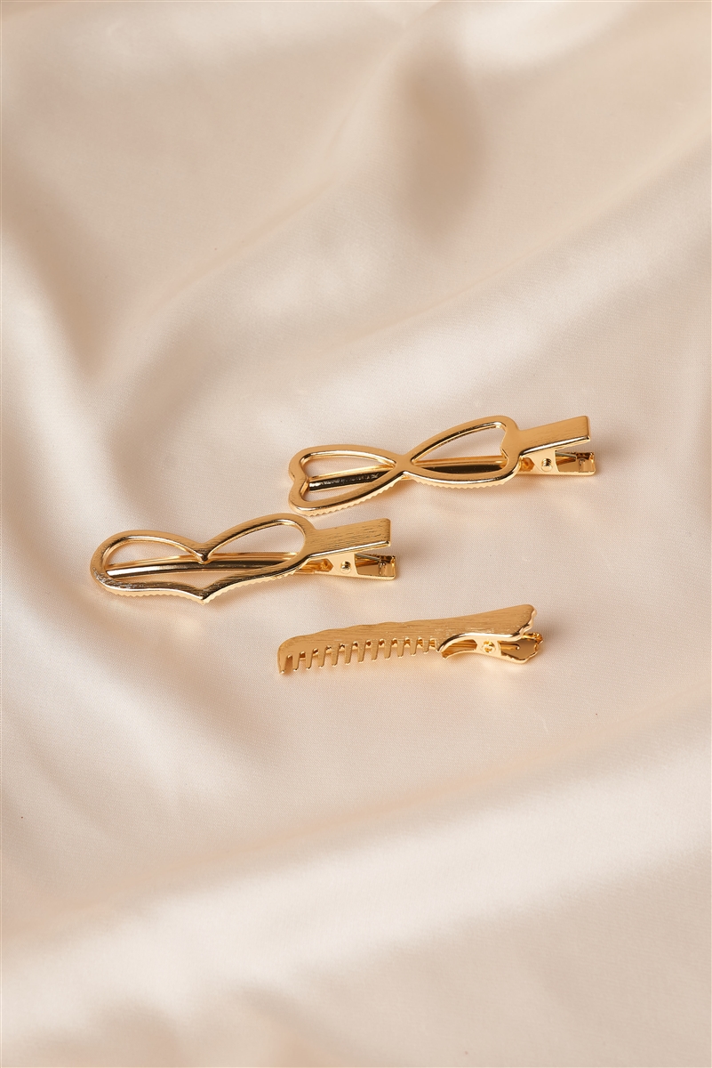 Gold Heart Shaped Clips
